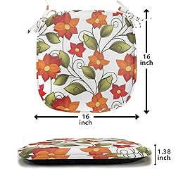 Ambesonne Floral Chair Seating Cushion Set of