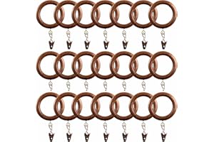 Mars Exports Handmade Rosewood Curtain Rings for Drapery Rods | Wooden Drapery Rod Rings, Durable & Elegant, Natural Finish for Rustic & Modern Home Decor | 24 Set of Wooden Curtain Rings