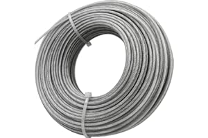 Akuoly Grass Trimmer Line Nylon Steel 0.095'' 164ft/50m Round String Trimmer Spool Replacement, Steel Metal Core and Nylon Coating for Tough Weeds in Gardens and Lawns