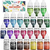 Soap Dye - 24 Color Food Grade Skin Safe Coloring for Bath Bomb and DIY Making Supplies - Liquid Concentrated Colorant Kit fo