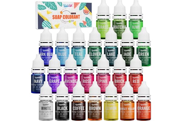 Soap Dye - 24 Color Food Grade Skin Safe Soap Coloring Bath Bomb Color Dye for DIY Soap Making Supplies - Liquid Concentrated