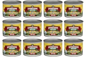La Preferida Organic Diced Green Chile Peppers Fire-Roasted & Peeled Perfect for Tacos, Casseroles & Nachos, 4oz (Pack of12)