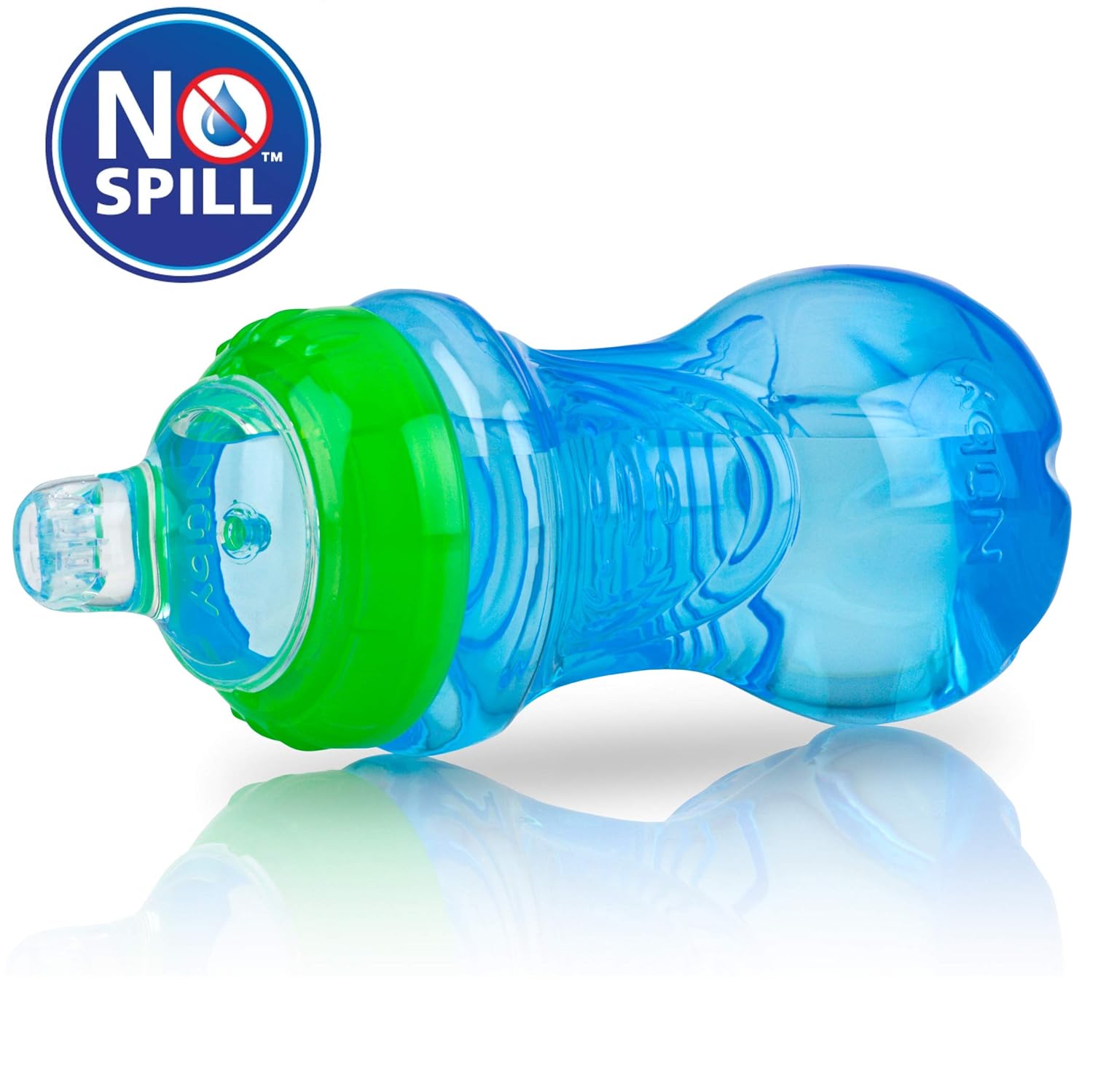 Nuby 2 Piece No Spill Easy Grip Trainer Cup 10 oz, Blue/Red : Baby