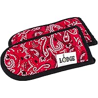 Lodge Hot Handle Holders, Bandana Design, Set of 2,Red/Black