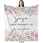 Foyoulame Yaya Gifts Blanket, Gifts for Yaya Blanket Throw, Christmas Mothers Day Birthday Gifts for Grandma from Grandkids Blankets Decor, Wrap Yourself up in Our Love Blankets Throw 50x60 Inches