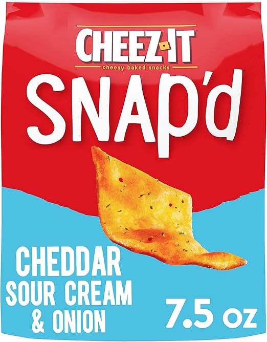 CheezIt Snap'd, Cheesy Baked Snacks, Cheddar Sour Cream and Onion, 7.5
