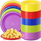 Gerrii 200 Packs Colorful Plastic Plates 10'' Round Disposable Colorful Party Plates Bulk for Dinner Party Event Weddings Birthdays, 5 Colors