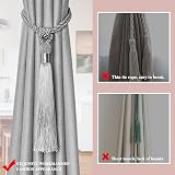 Pretty Jolly 2 Pack Long Tassel Curtain Tiebacks Grey Braided Rope Drape view 2