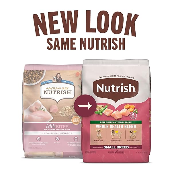 NUTRISH SMALL BREED REAL CHICKEN & VEGGIES RECIPE WHOLE HEALTH BLEND DRY DOG FOOD, 14 LB. BAG, PACKAGING MAY VARY (RACHAEL RAY)