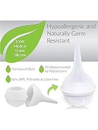 Innovo Hospital Grade Silicone Twister Bulb Baby Nasal Aspirator, Snot Sucker and Mucus Sucker, Non-Toxic Nasal Bulb, Cleanable and Reusable Ear Syringe