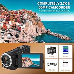 LOENTIR Video Camera Camcorder, QHD 2.7K Camcorder
