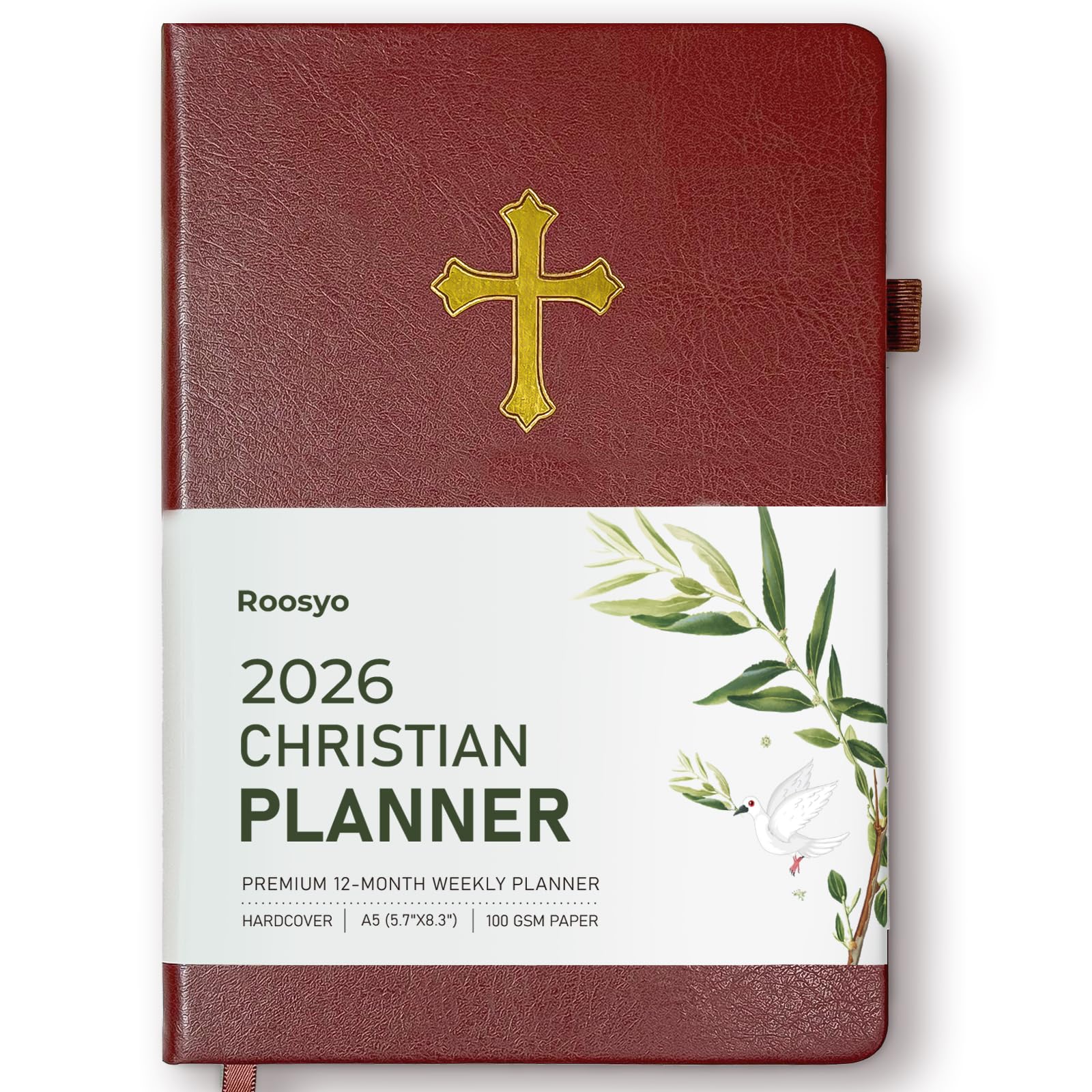 Photo 1 of 2026 Christian Life Organizer in Brown – 12-Month Bible Study Journal and Prayer Planner, Faith & Productivity Weekly Organizer, Christian Gifts for Men & Women