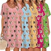 AKASTYBU Custom Moo Moos for Women Nightgown Funny, Personalized Pajamas with Face