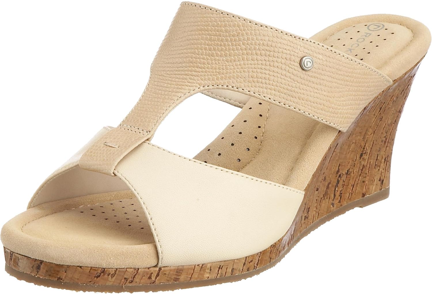 Rockport Women's Emily New Slide Wedge Sandal Bleached Sand K51502 7.5