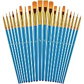 Paint Brushes Set for Acrylic Painting, 20 Pcs Oil Watercolor Acrylic Paint Brush, Artist Paintbrushes for Body Face Rock Can