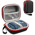 BXIZXD Hard Case for JBL GO3 / Go 3 Eco Portable Bluetooth Speaker, EVA Case for Protection and Outdoor (Black+Red)