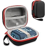 BXIZXD Hard Case for JBL GO3 / Go 3 Eco Portable Bluetooth Speaker, EVA Case for Protection and Outdoor (Black+Red)