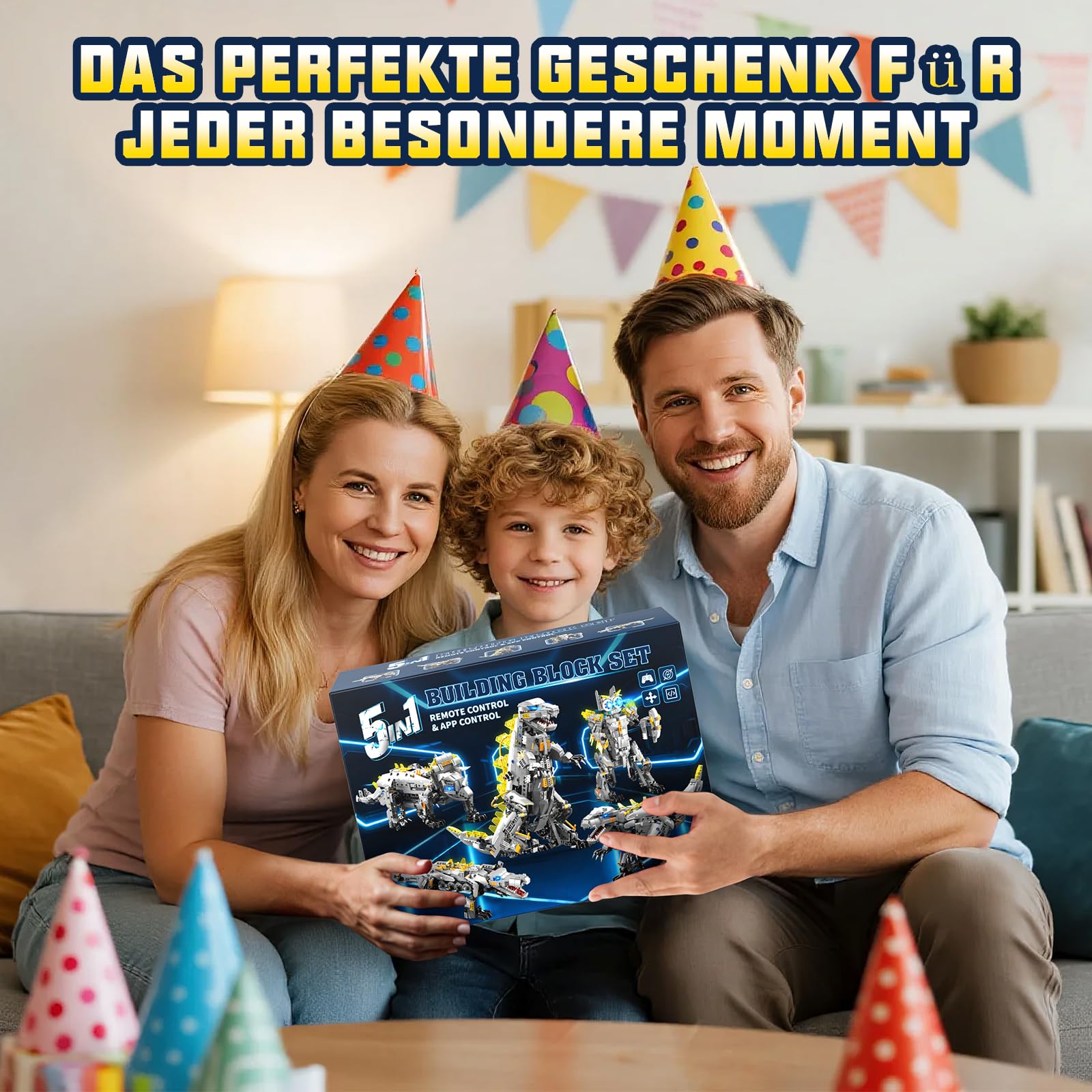 Technic Roboter Bauspielzeug Bausatz ab 8+, 5-IN-1 RC Roboter und Auto 8