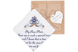 W&F GIFT Embroidered Wedding Handkerchief - Mom, Dad, New Mom, New Dad & Grandma