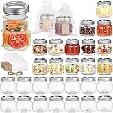 PUSKMAY Mason Jars 8oz,Small Mason Jars, Canning Jars with Airtight Metal Covers for Jam, Honey, Spices,Candle, Wedding Favors, Food Storage & DIY Crafts (30 pack)