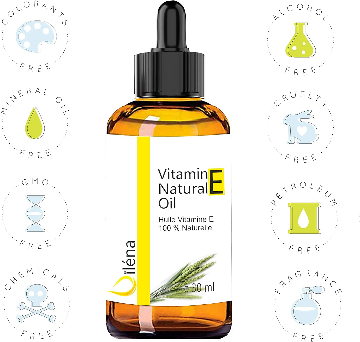 Vitamin E Oil (tocopherol) 100% natural Vegan, Anti Aging Face Care, Waterproof make-up remover, Body and Hair - Image 4
