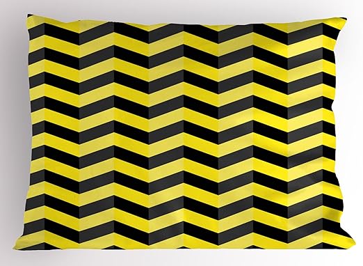 Amazon Com Ambesonne Yellow Chevron Pillow Sham Black And Yellow