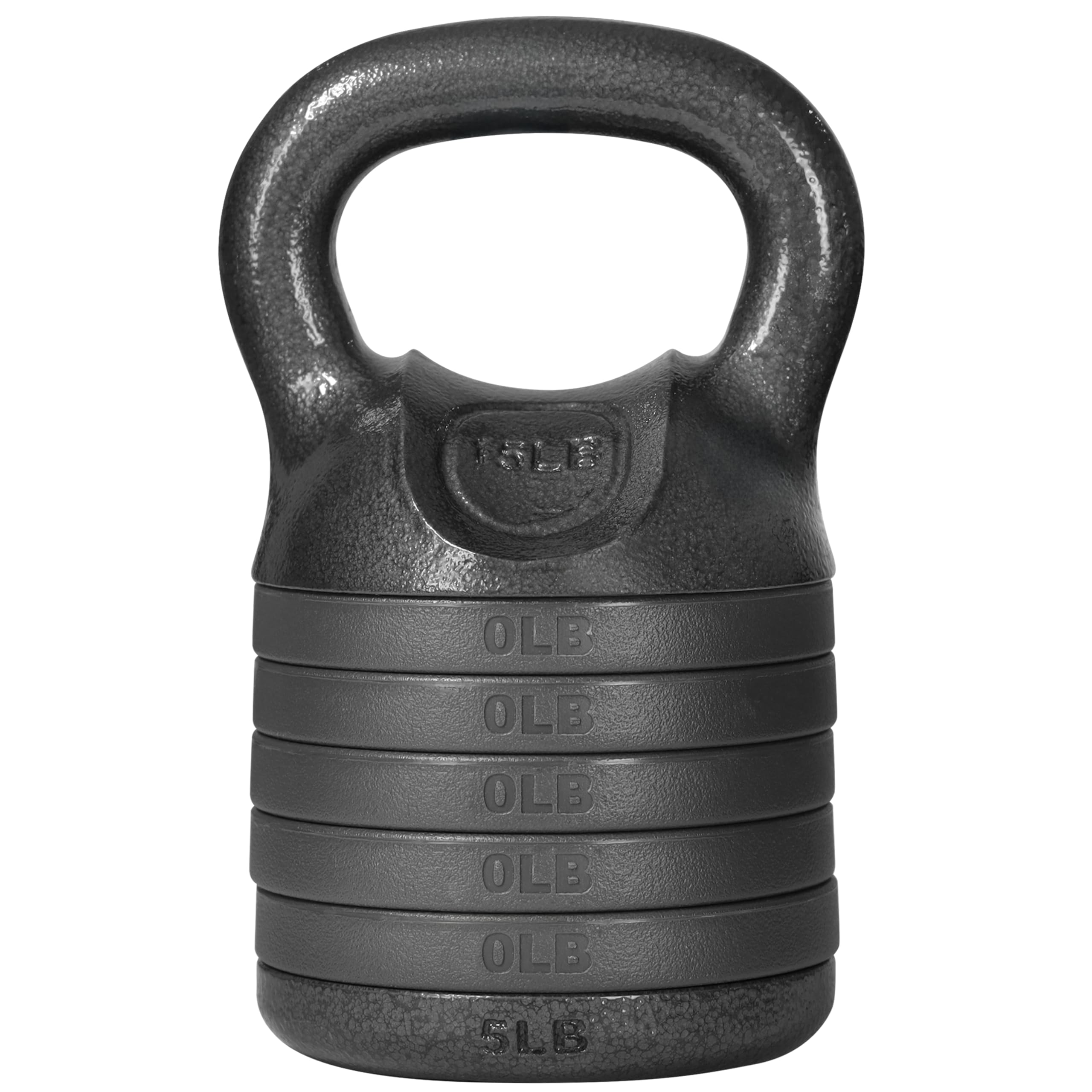 Yes4All Adjustable Kettlebell Set, 20–40 LB Weight Set, Solid Cast Iron Handle with Spacer Disks & Secure Lock, Space-Saving Kettlebell for Home Gym Strength Training, Black Image
