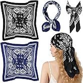 PLULON Silk Scarf Head Scarf for Women 2/4/8Pcs, Satin Bandana Hair Scarf Boho Headwear for Beach Travel Holiday Decors