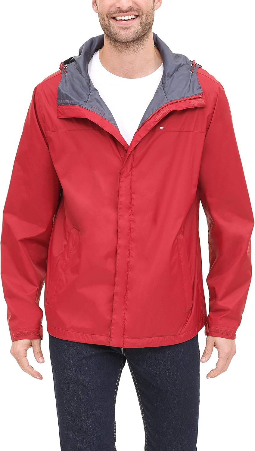 tommy hilfiger men's waterproof breathable hooded jacket