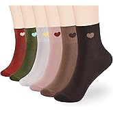 inhees Women's Cute Ankle Crew Socks - Novelty Fun Heart Cotton Casual Athletic Running Socks-6Pairs