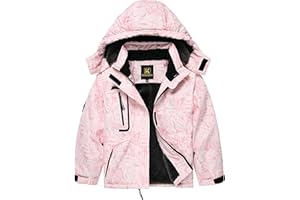 Keevoom Girl's Ski Jacket Winter Warm Thick Snow Coat Windproof Kids Outdoor Hooded Jackets