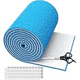 Demiwise 12x90 inches Air Vent Filters, Cut to Size(50+Filters) MERV 8 Electrostatic Floor Vent Filter for Floor Registers, RV, AC, Ceiling, Grilles and Wall HVAC Furnace Vents, 48PCs Adhesive Hook