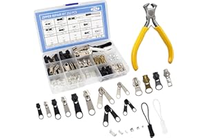 AILUHONG 252Pcs Zipper Repair Kit Replacement Zippers Sliders Universal Zippers Fix Repair with Pulls and Pliers for Clothes Backpack Boot Tent DIY #3#5#8 Sizes