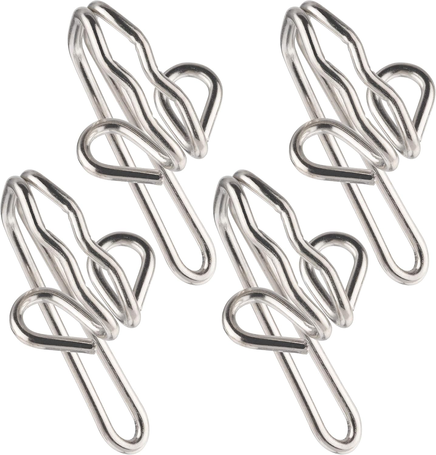Heavy Duty Metal Curtain Drapery Hooks (50 Pack) Curtains, Drapes, Pencil Pleats, Silver, Metal Hook 28x13mm