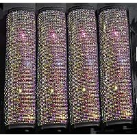 MLOVESIE 2 Packs Leather Seat Belt Shoulder Pads with Crystal Glitter Bling Rhinestones for Girls,Lady Universal Fit…