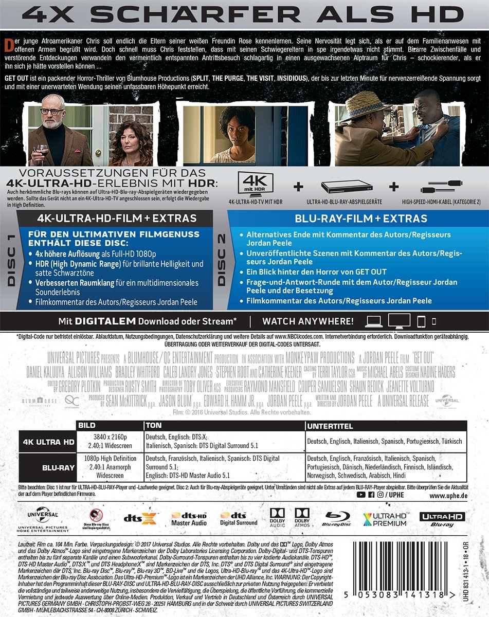 Amazon Prime - Get Out (4K Ultra HD) (+ Blu-ray 2D) für nur 11,99€
