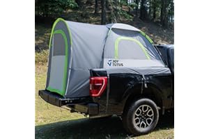 JOYTUTUS Truck Tent with Rainfly 5.0Ft, Straight Spacious Truck Bed Tent with Sky View Mesh, Waterproof PU2000mm Double Layer for 2 Person, Gray Green
