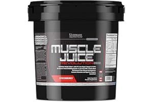 Ultimate Nutrition Muscle Juice Revolution 2600, Lean Muscle Mass Gainer Protein Powder with Glutamine, Whey Protein Isolate for Weight Gain, Time Release Carbohydrates, 11.1 Pounds, Strawberry