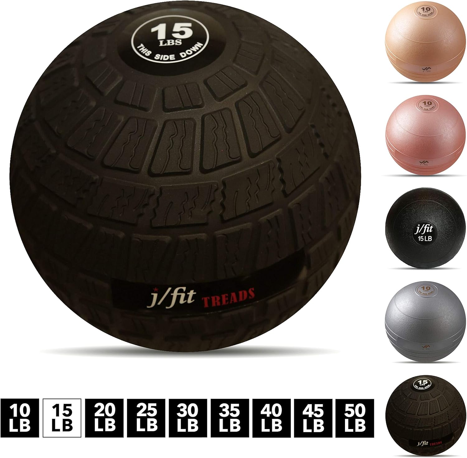 j/fit Dead Weight Slam Ball for Strength & Conditioning WODs, Plyometric and Core Training, and Cardio Workouts - 15 lb : Exercise Balls : Sports & Outdoors