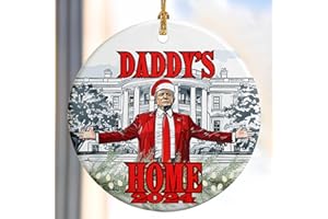 DUJITODOH Daddy's Home Trump Ornament - Funny Trump Christmas Ornament - Donald Trump Christmas Decoration - 2024 Republican Election Keepsake - Trump Gifts - Gifts for Supporter