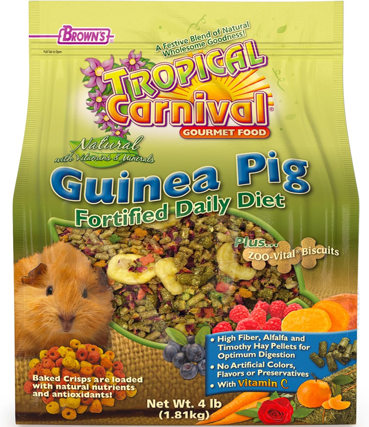 F.M. Brown'S Tropical Carnival Natural Guinea Pig Food, 4Lb Bag eBay