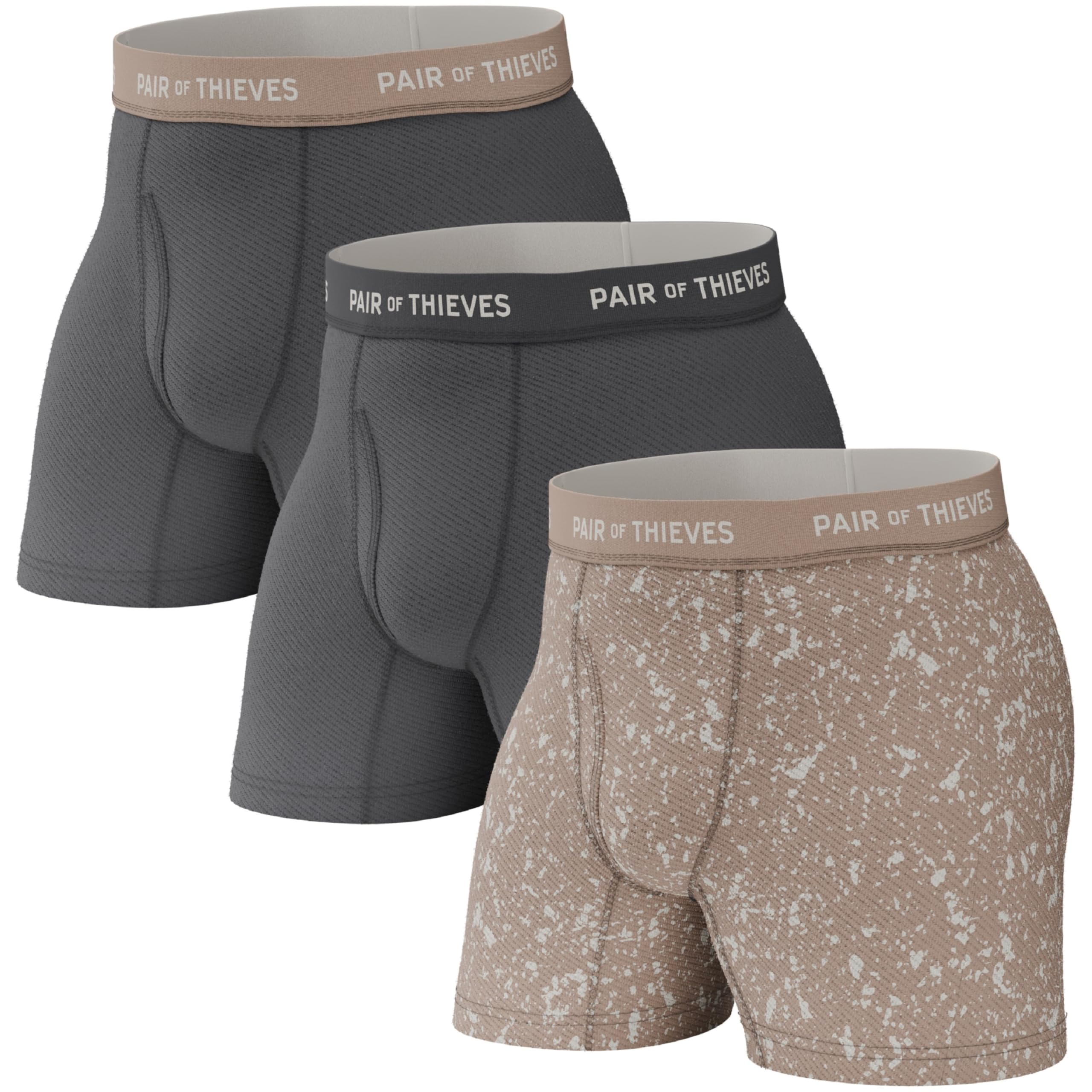 Pair of Thieves Super Fit Men’s Boxer Briefs 3 Pack, Natural, XX-Large Image