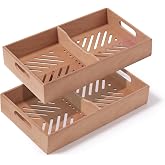 Woodronic 2pcs Spanish Cedar Cigar Tray with Adjustable Divider, Open Cedar Cigar Trays with Scent for Cigars Aging Storage Organizer, Cedar Cigar Tray for Large Cigar Humidor, Gift for Cigar Lovers