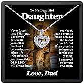 TRYNDI To My Daughter Necklace from Dad - Christmas Gifts for Daughter, Granddaughter, Daughter-In-Law, Women's Jewelry Gifts for Women Birthday, Valentine's Day, Mother's Day