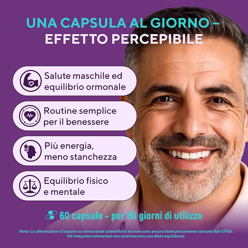 Multivitaminico Uomo Alta Potenza – 60 Capsule – Complesso Completo A-Z