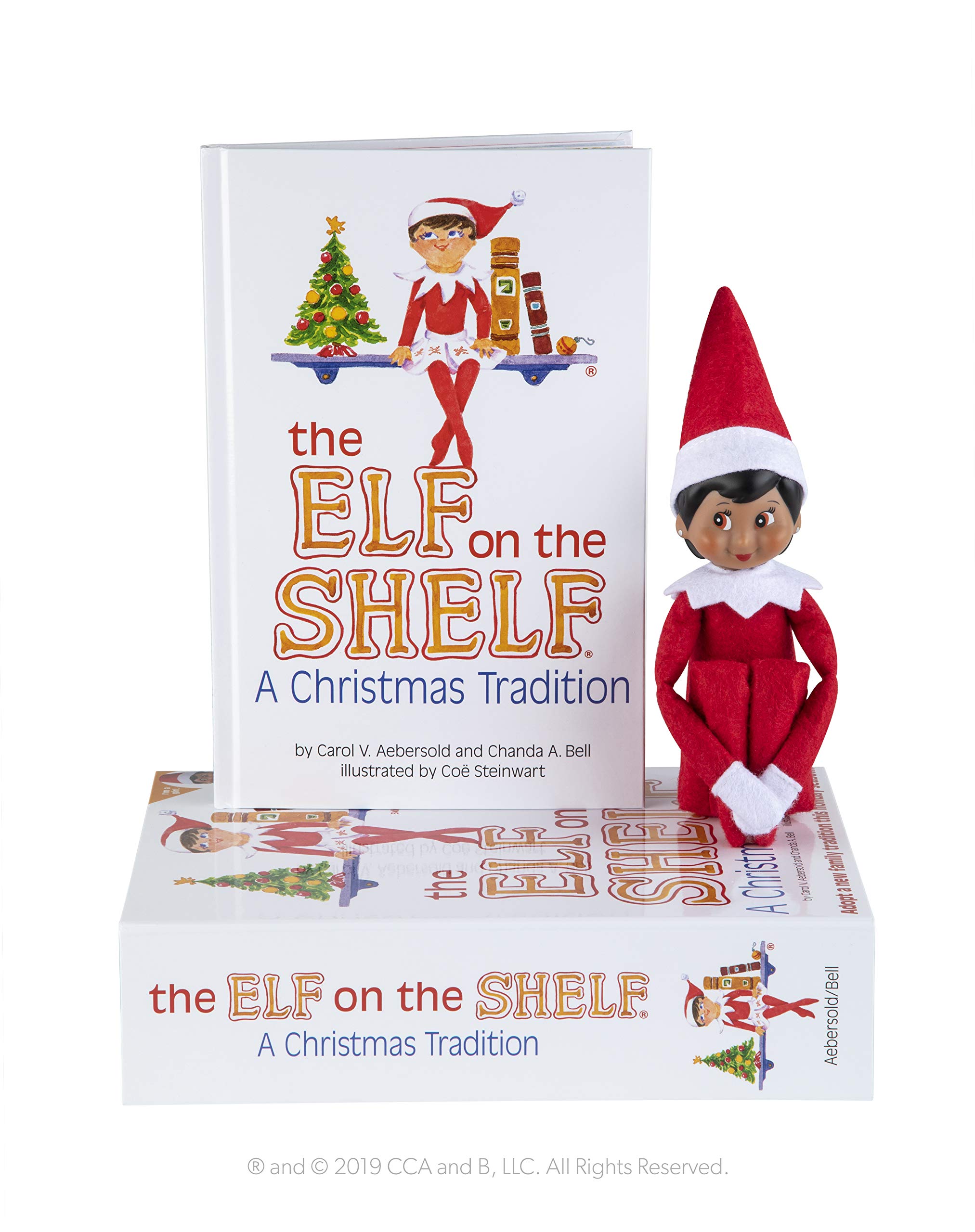 The Elf on the Shelf Christmas Tradition | Elf on the Shelf Girl, Dark Tone, Brown Eyes | Christmas Elf