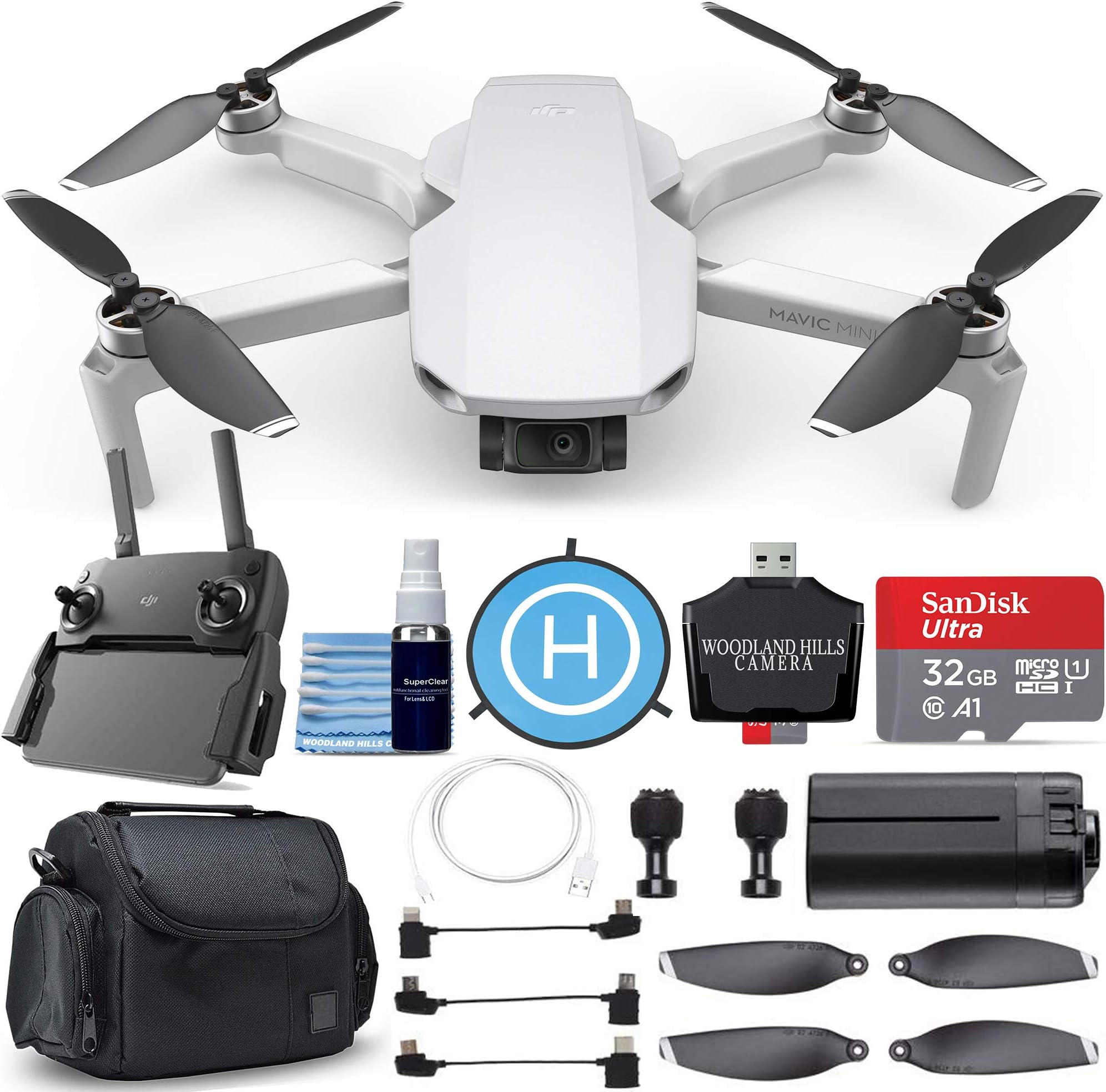 DJI Mavic Mini Portable Drone Quadcopter with Deluxe Savings Bundle Kit - CP.MA.00000120.01