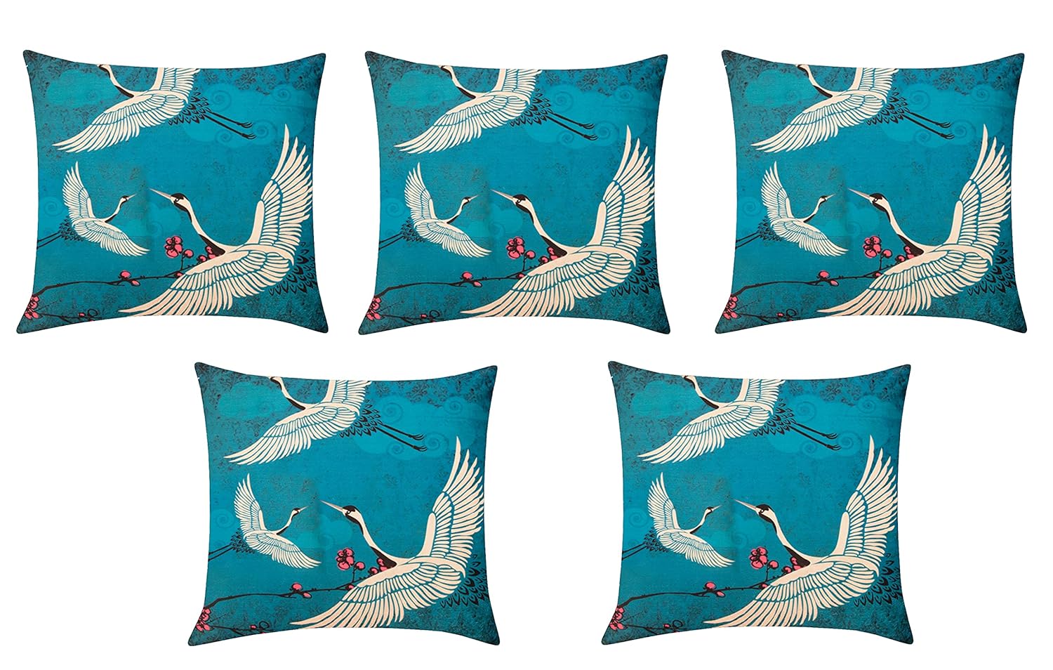 Buy Set of 5 Customised 16*16 Cushion Covers (Light Blue) Online at Low
