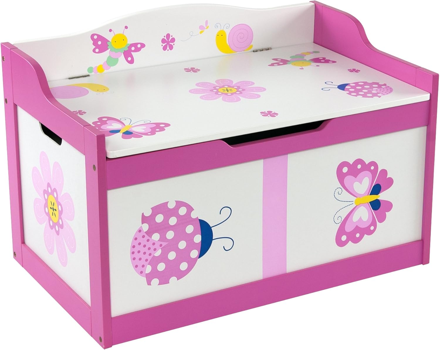 Toy Storage Box With Butterfly Design Toybox Bench For Toddlers Storage Chest With Safety Hinge Babyroom Amazon Co Uk Kitchen Home