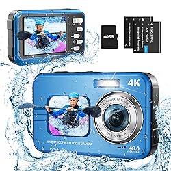 Underwater Camera, UHD 4K 48MP Autofocus Waterproof